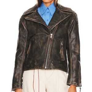 EAVES Distressed Leather Jacket